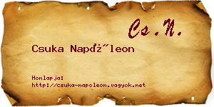 Csuka Napóleon névjegykártya